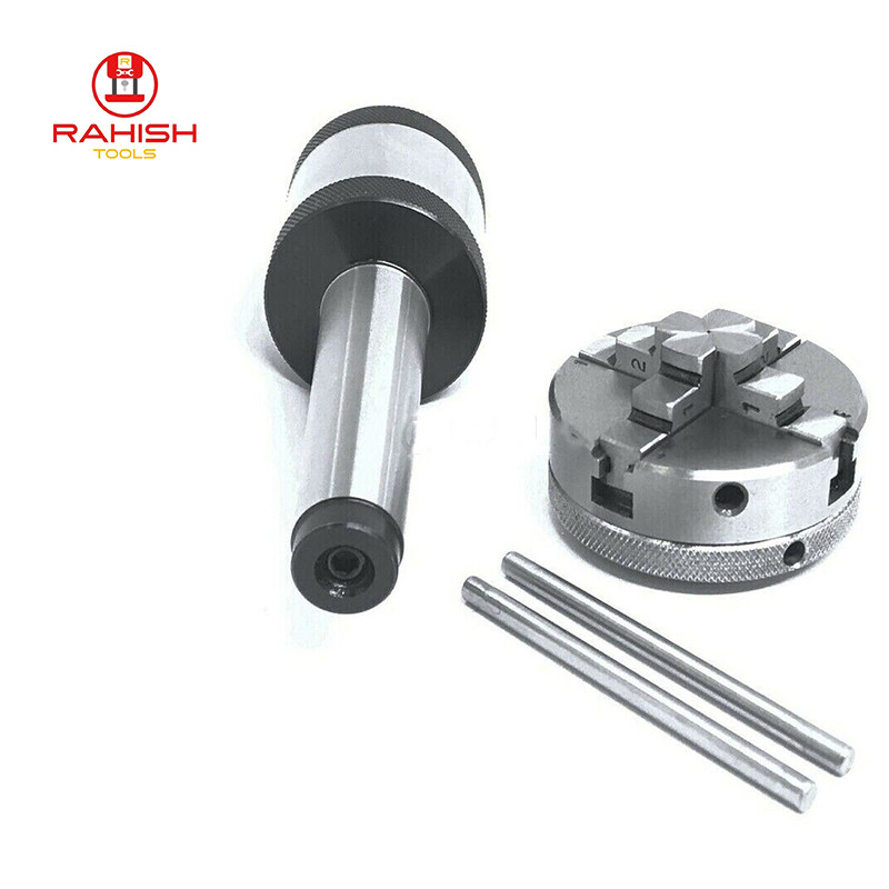2MT Revolving Center MT2 with 4 Jaw 65mm Self Centering 2-1/2″ Mini Lathe Chuck