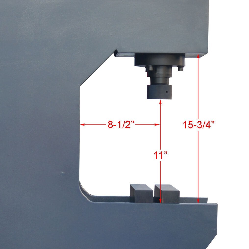 C-Frame 25 Ton Hydraulic Press 7-7/8″ Stroke 110 Volt Motor 3HP 3,360 RPM