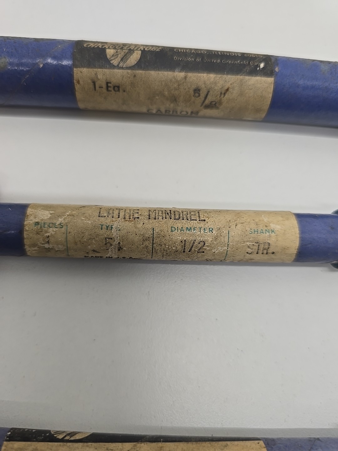(3) Chicago Latrobe Lathe Mandrels 5/8″, 1/2″, 3/8″ Type 54