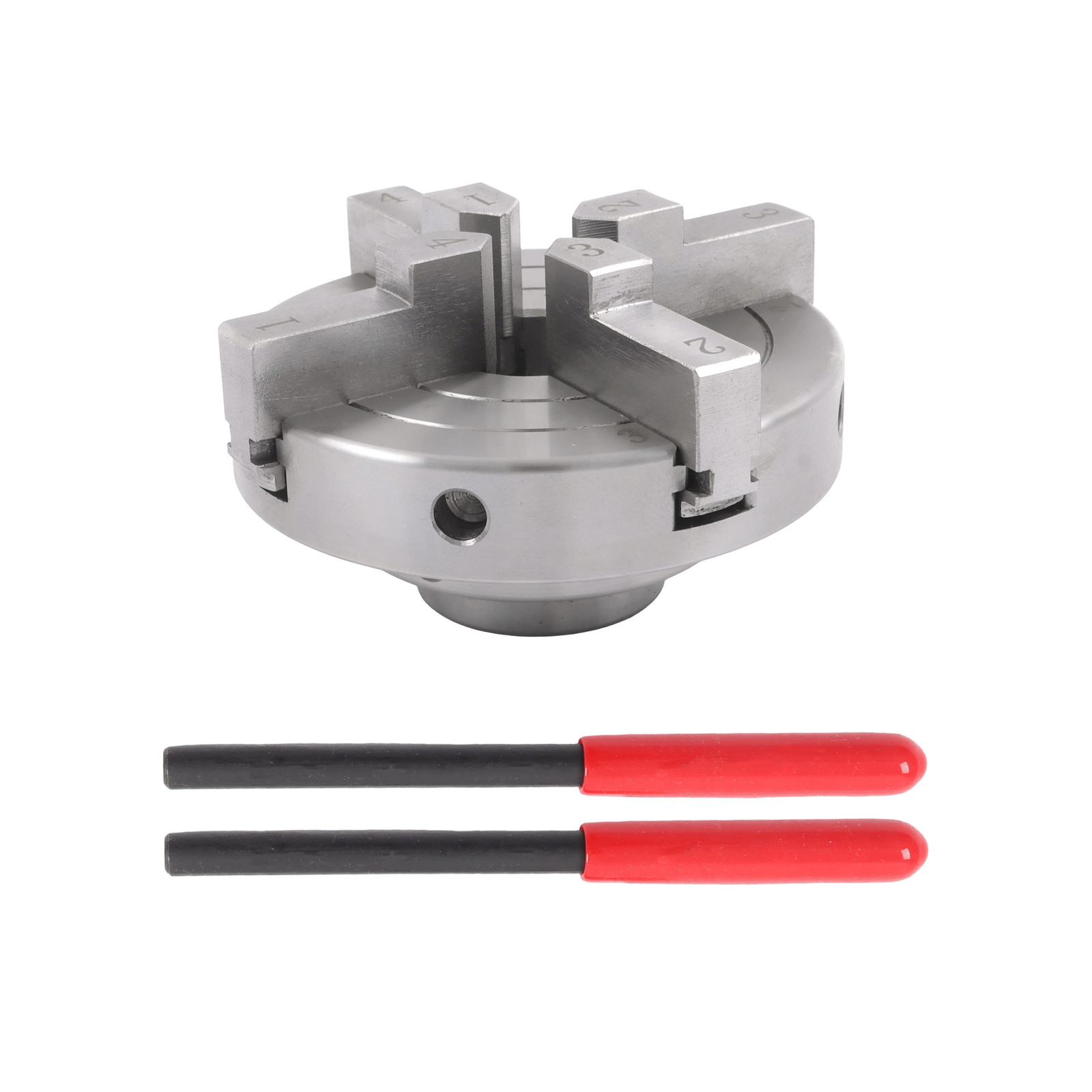 4 Inch Hardened Steel 4 Jaw Lathe Chuck Set 1×8 TPI Self Centering Chuck