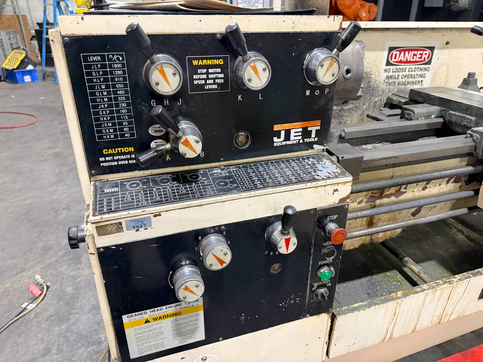JET 14×40 Geared Head Engine Lathe 3HP GH-1440W-3 with Brake and Newall DRO