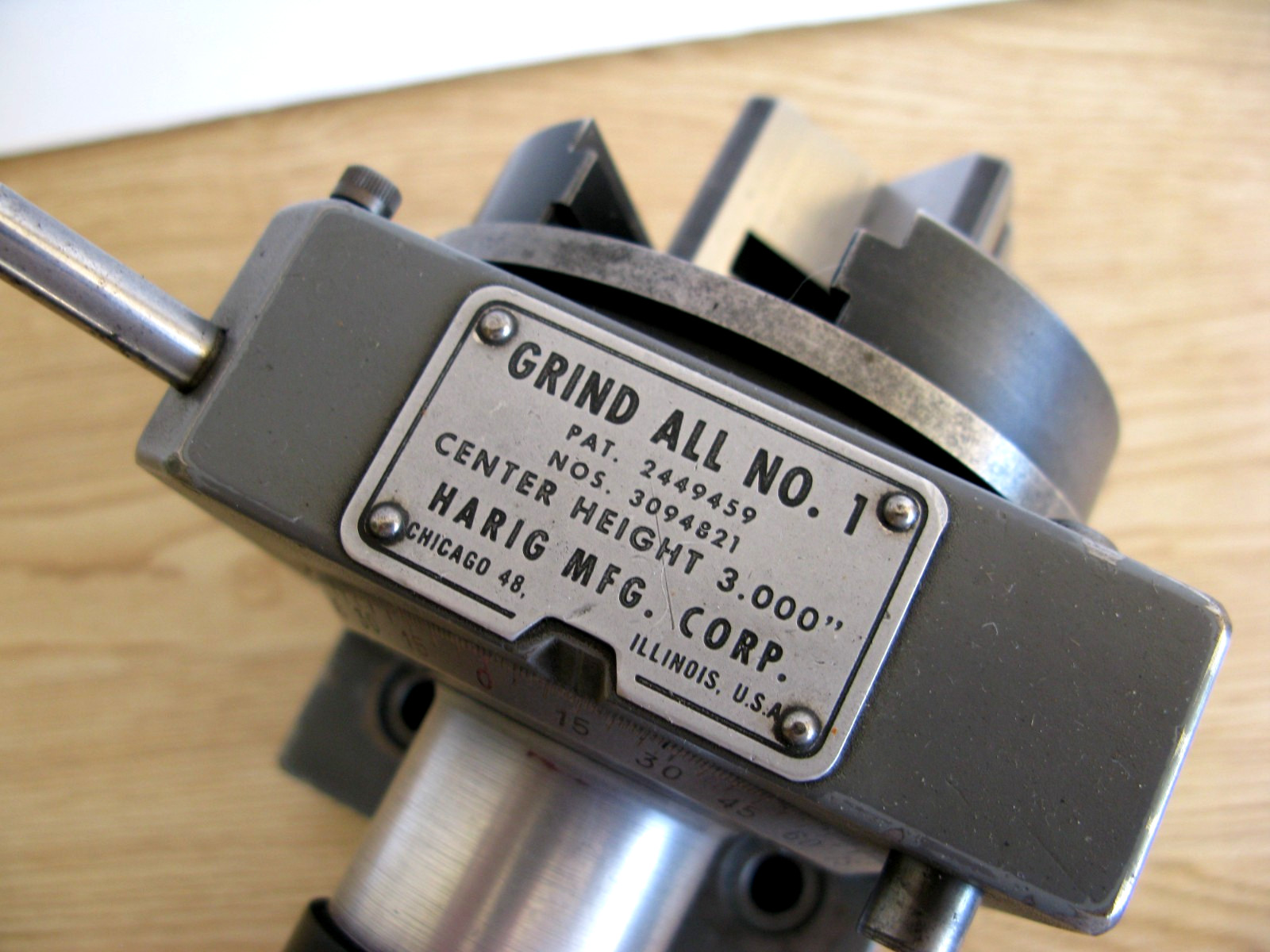 HARIG MFG. MOD. GRIND ALL NO.1 , GRINDING FIXTURE