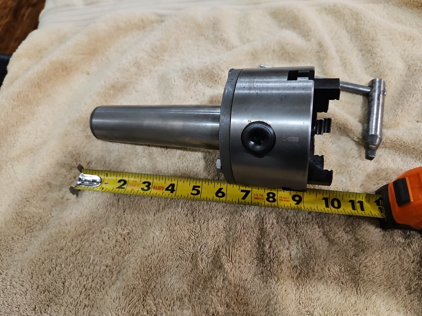 Lathe Chuck Soul 3 Jaw #4 4″ Arbor B&S 12 With Key JAPAN