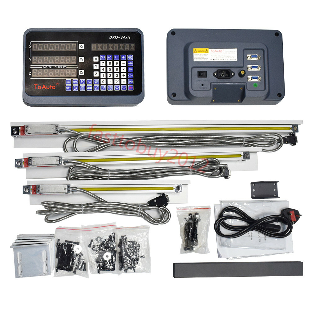 150mm+200mm+300mm Linear Scales 3 Axis DRO Digital Readout Kit for Mill Lathe US