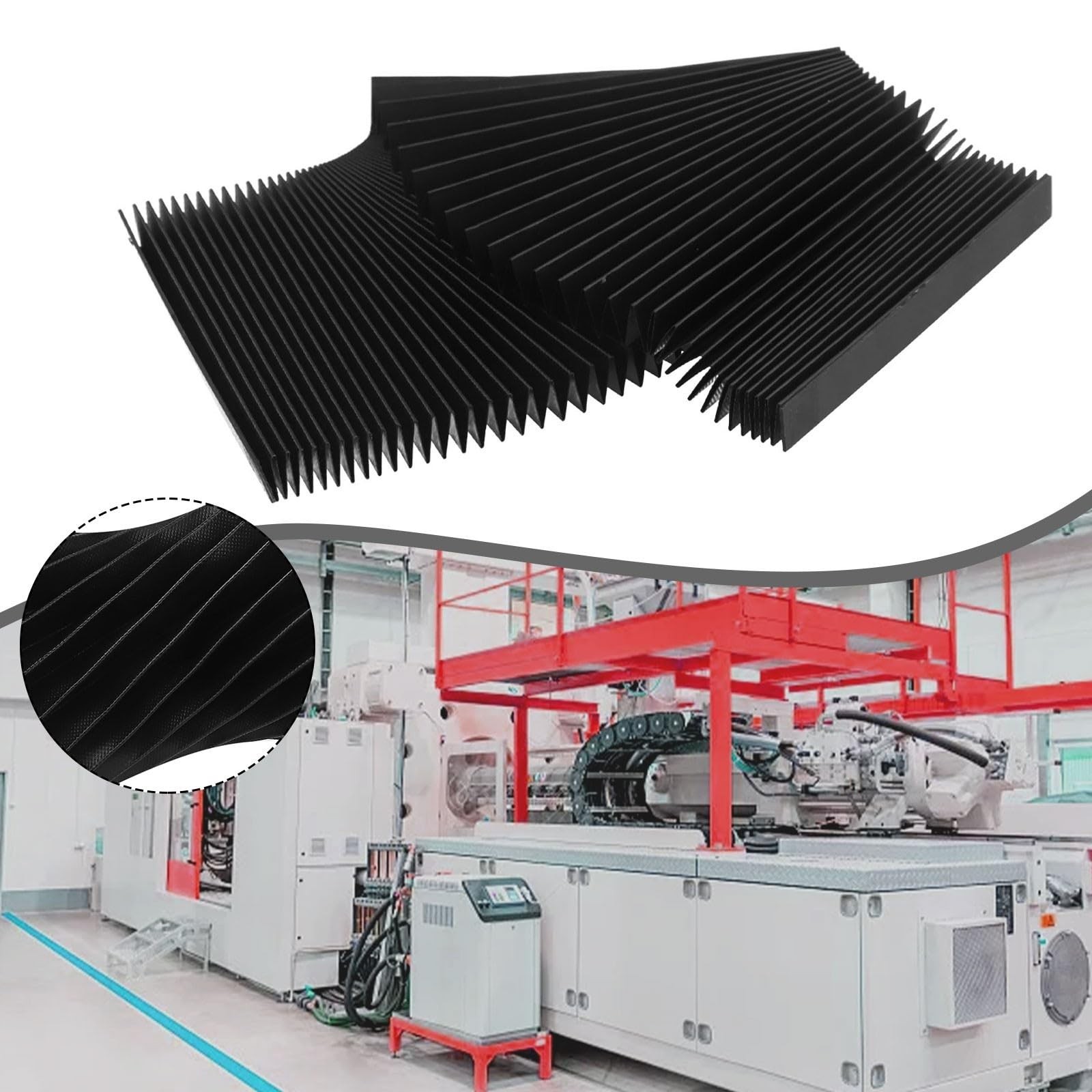 150mm Black Flexible Milling Machine Bellows Cover Dust Proof Tool