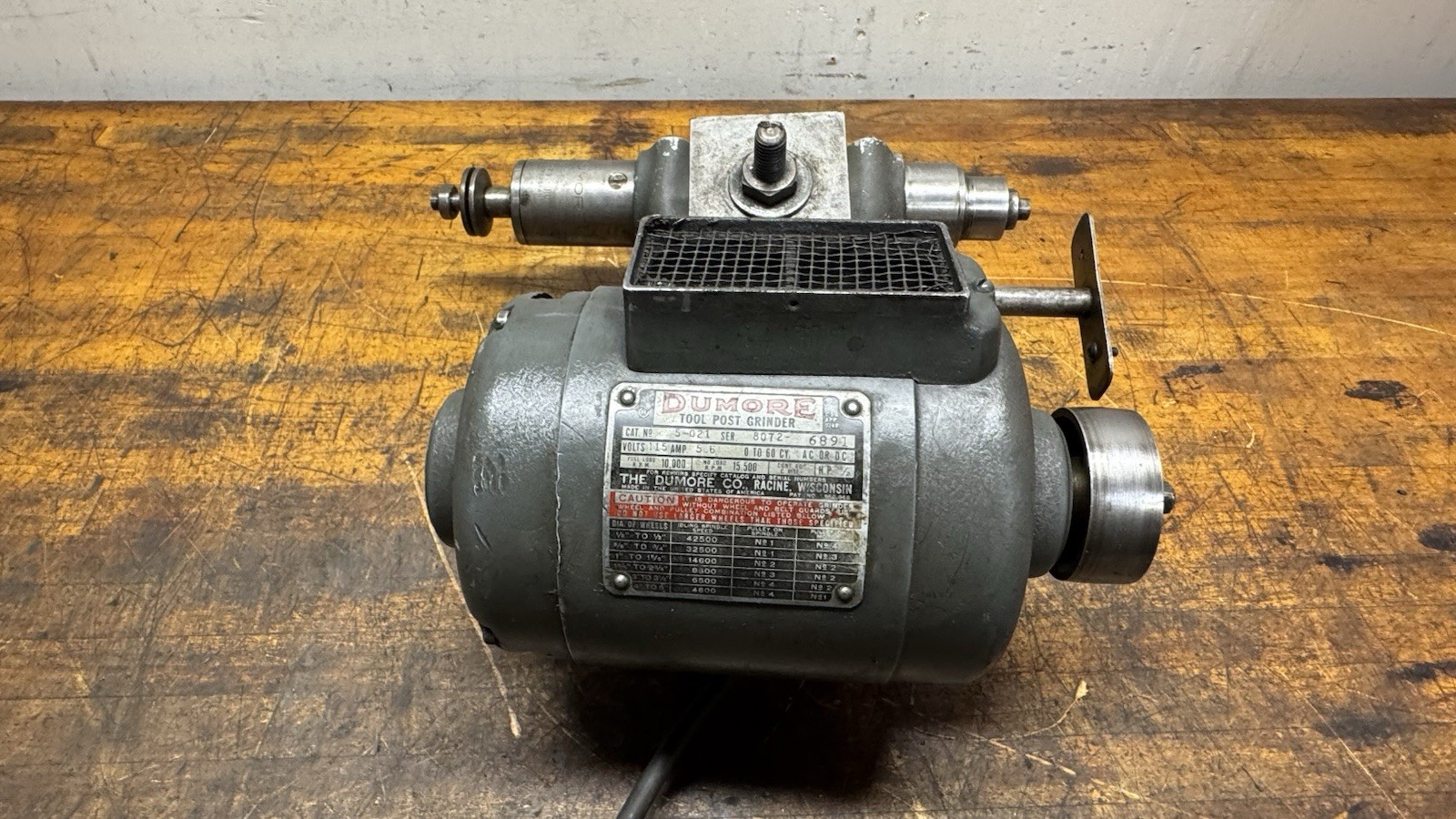 Dumore Tool Post Grinder 1/2hp 15,500 Rpm Lathe Tool Post Grinder