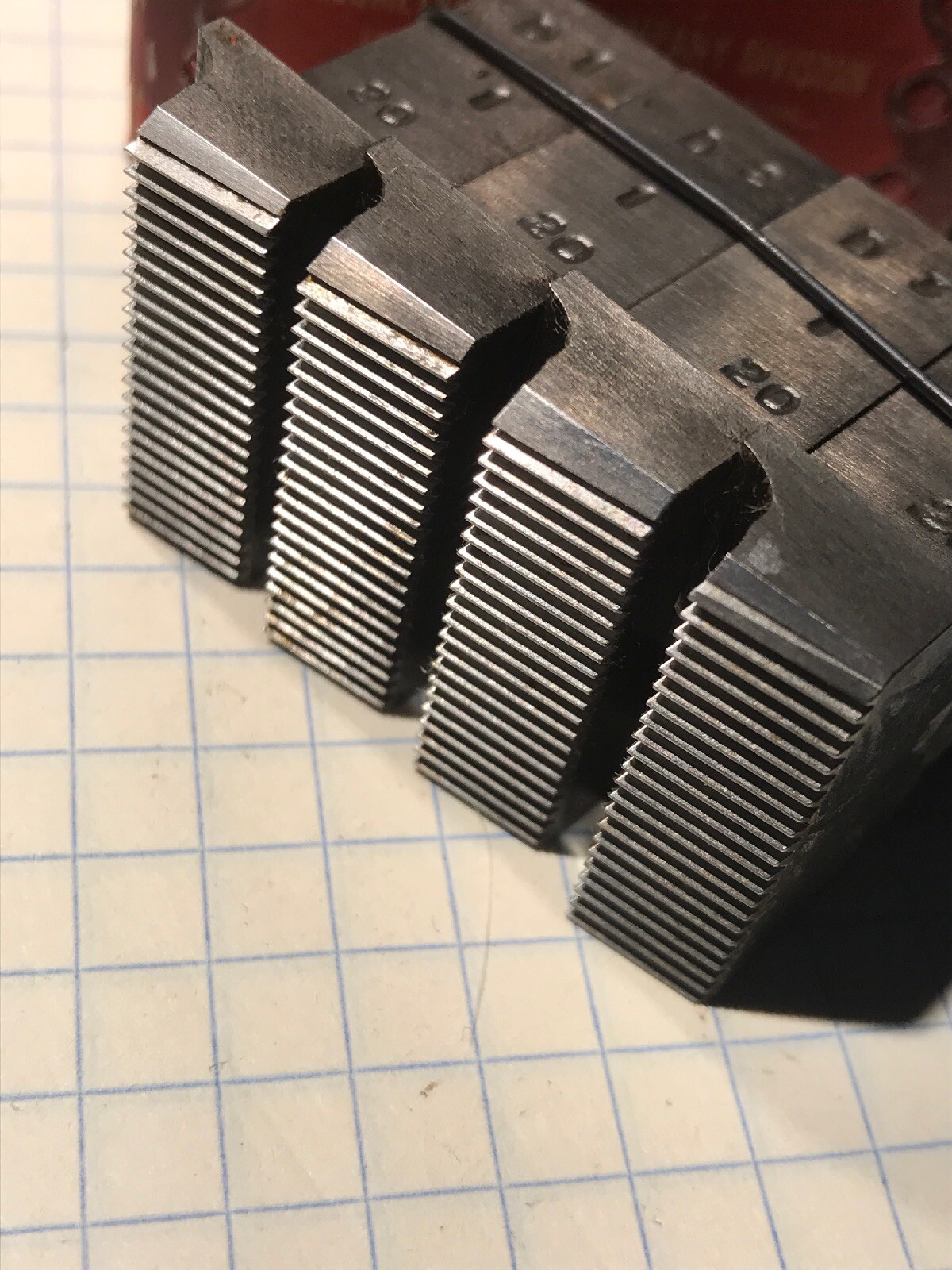Geometric Chasers 1” D Milled 1/4” Proj. 1”-20 NS 45 Chamfer 15 Rad. Hook