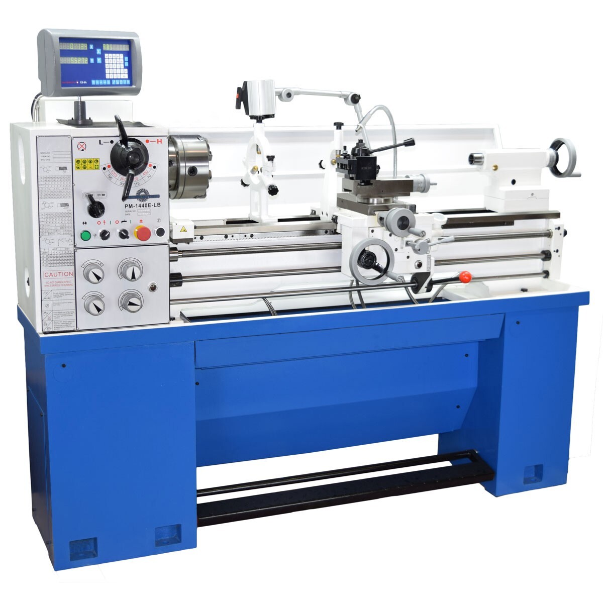 PM-1440E-LB Precision Metal Lathe w/2 Axis DRO! Cast Iron Base!! Free Shipping!