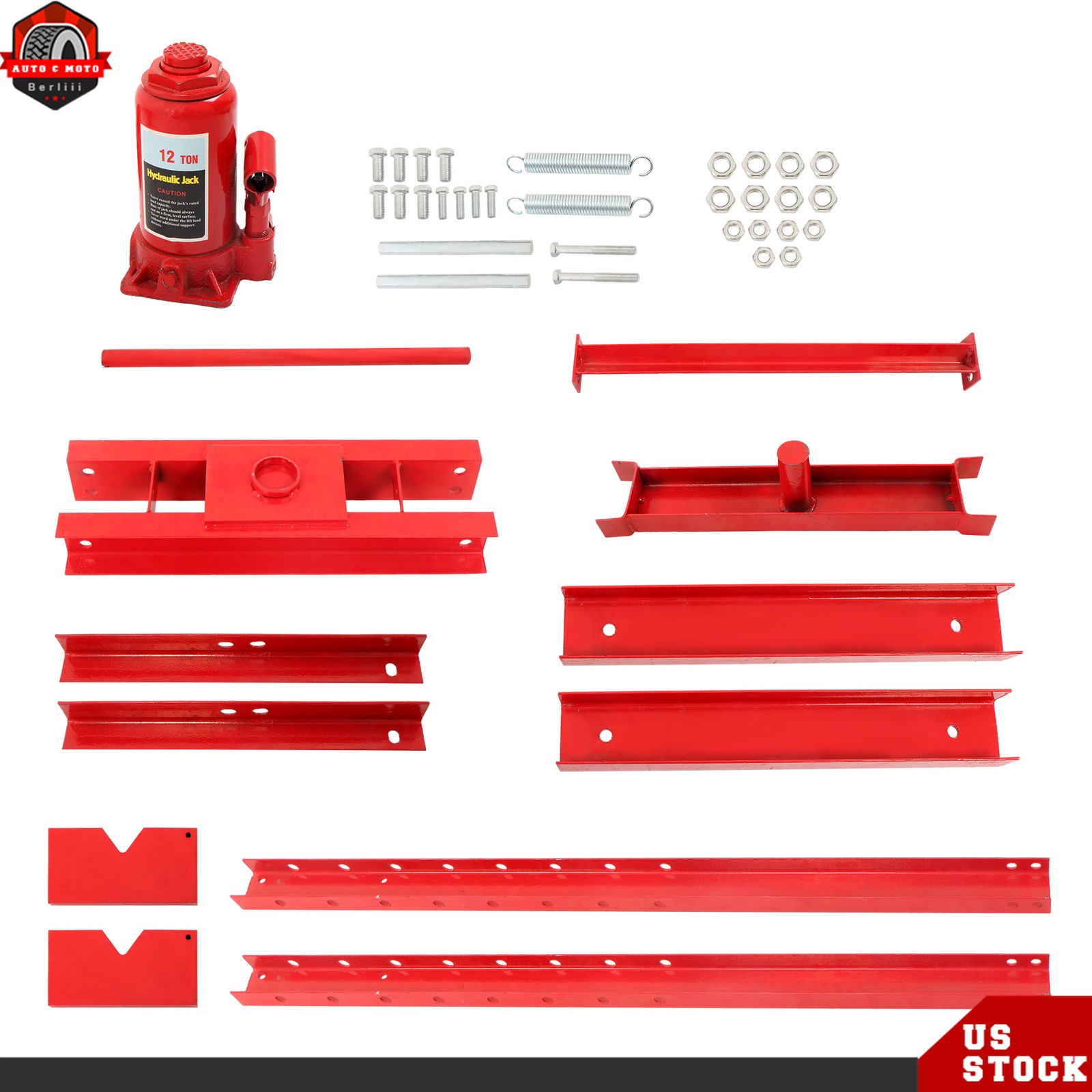12 Ton / 24,000 lb Shop Press Hydraulic Jack Stand Floor H-Frame Press Plates