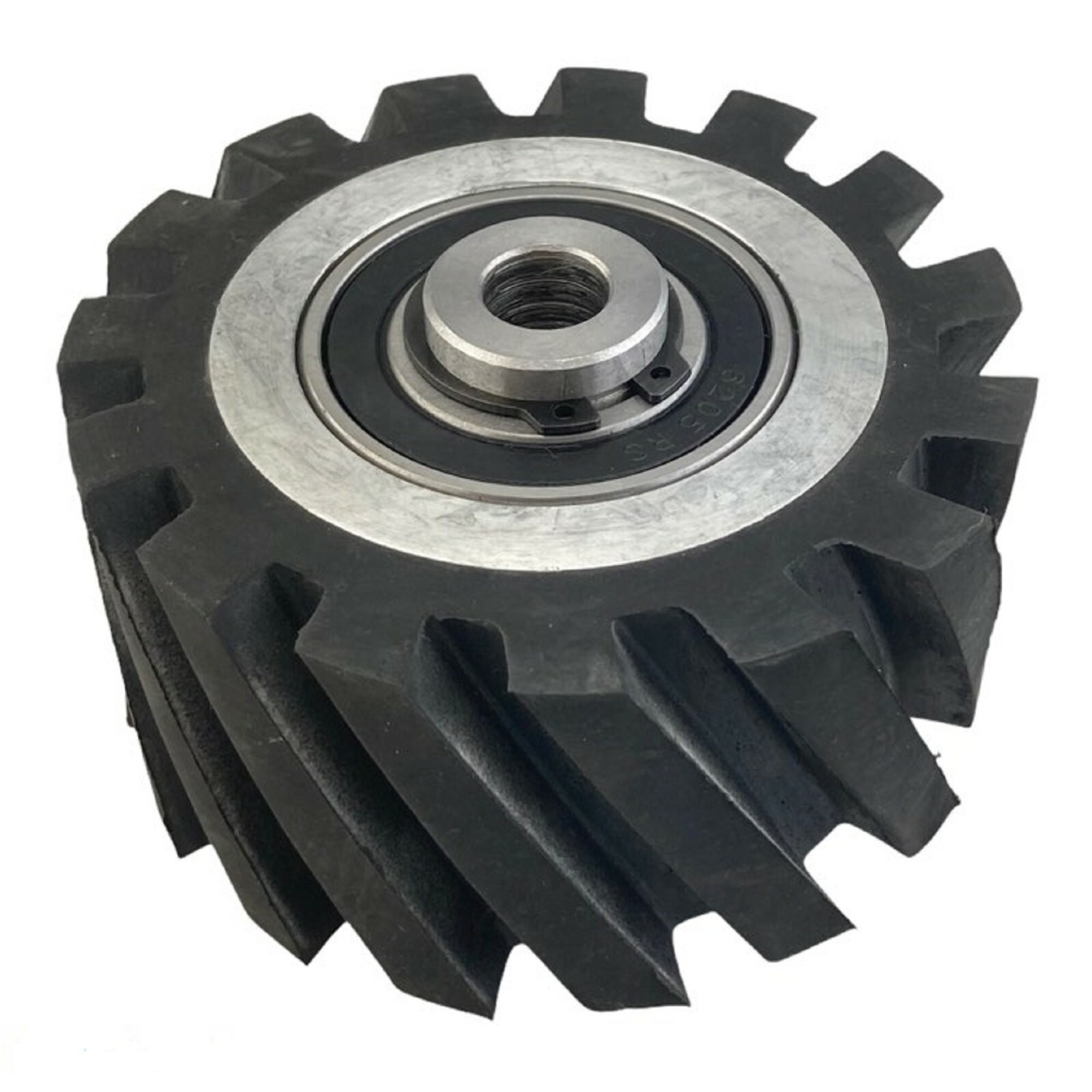 4″ Serrated Polyurethane Rubber Contact Wheel For Belt Grinder With 5/8 inch bor