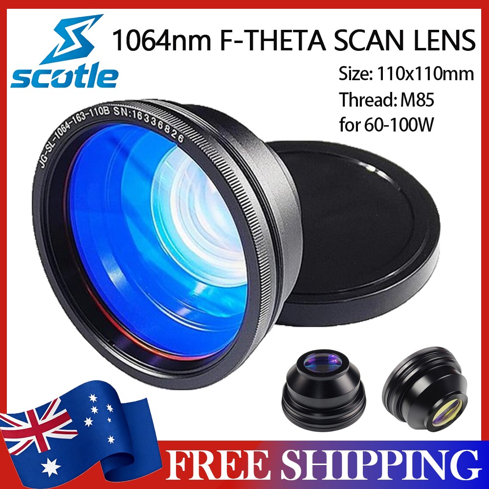 110x110mm F160 Field Scan Lens M85 Thread For 1064nm 60-100W Fiber Laser Marker
