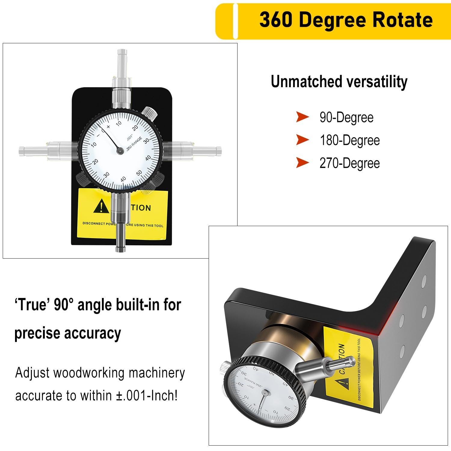 for Planers Dial Indicator 360 Degree Durable Powerful Magnetic Rotacator W1218A