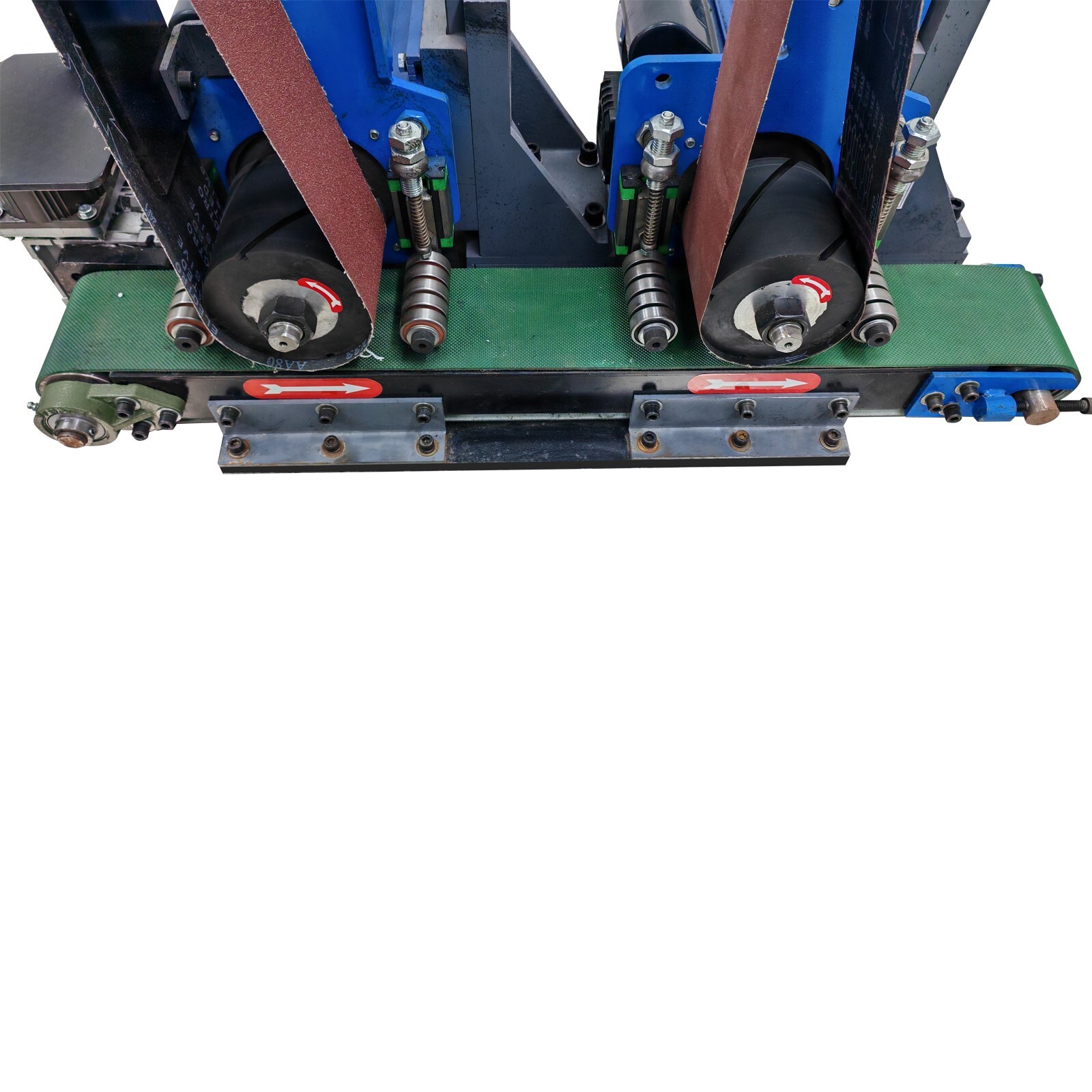 Two stations Surface Belt Sander Polishing Rust Drawing Deburring Machine 220V