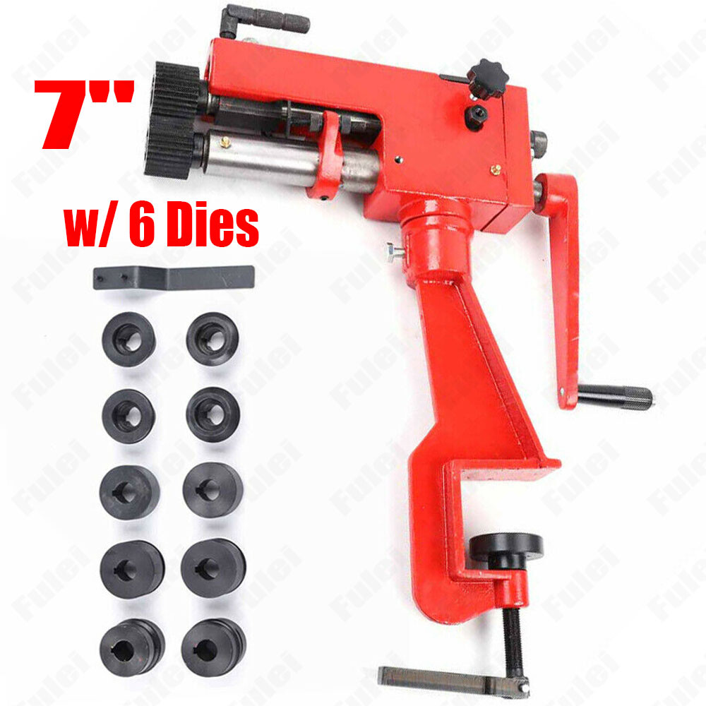 7in Sheet Metal Bead Roller 6 Die Sets Manual Gear Drive Table Mount