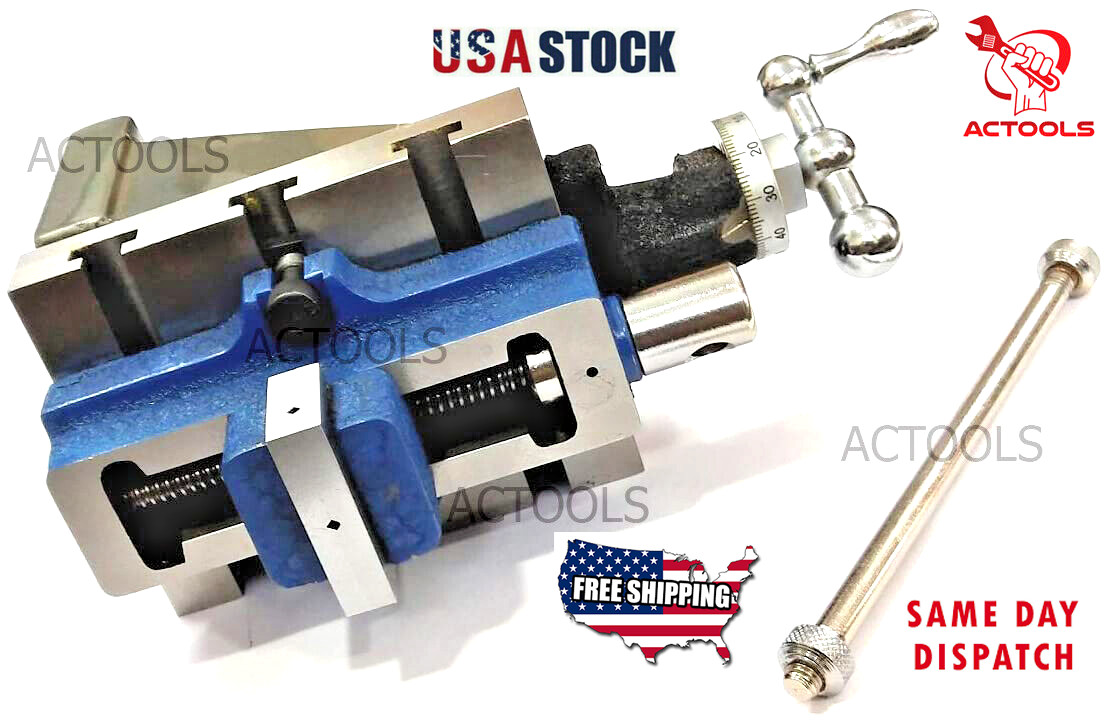 Lathe Vertical Milling Slide 4″ x 5″ Fixed Base With 2″ Self Centering Vice USA