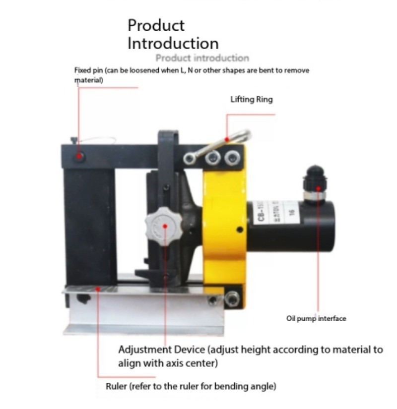 Hydraulic pipe bender for bending elbows, power busbars, and aluminum sheets