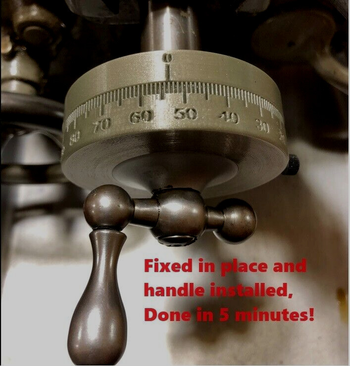 South Bend 9/10K lathe Cross Feed large 3″ dial, easy read (Fits over 1.03 dial)