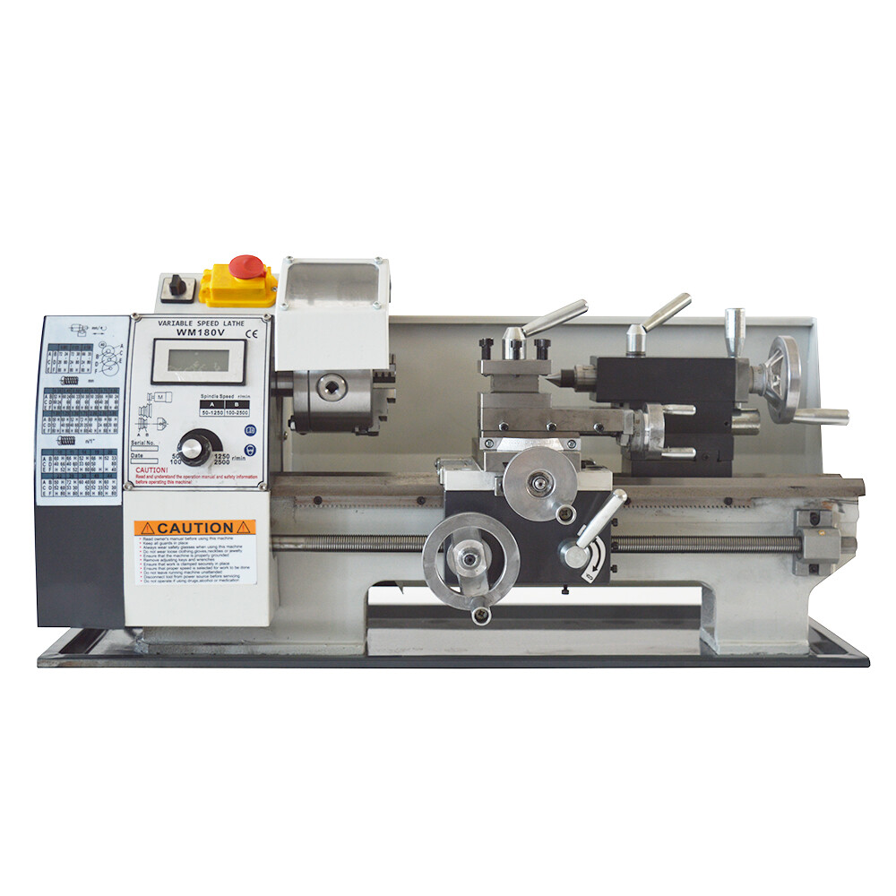 WM180V Metric Precision Metal Bench Lathe 600W Metalworking Wood Lathe
