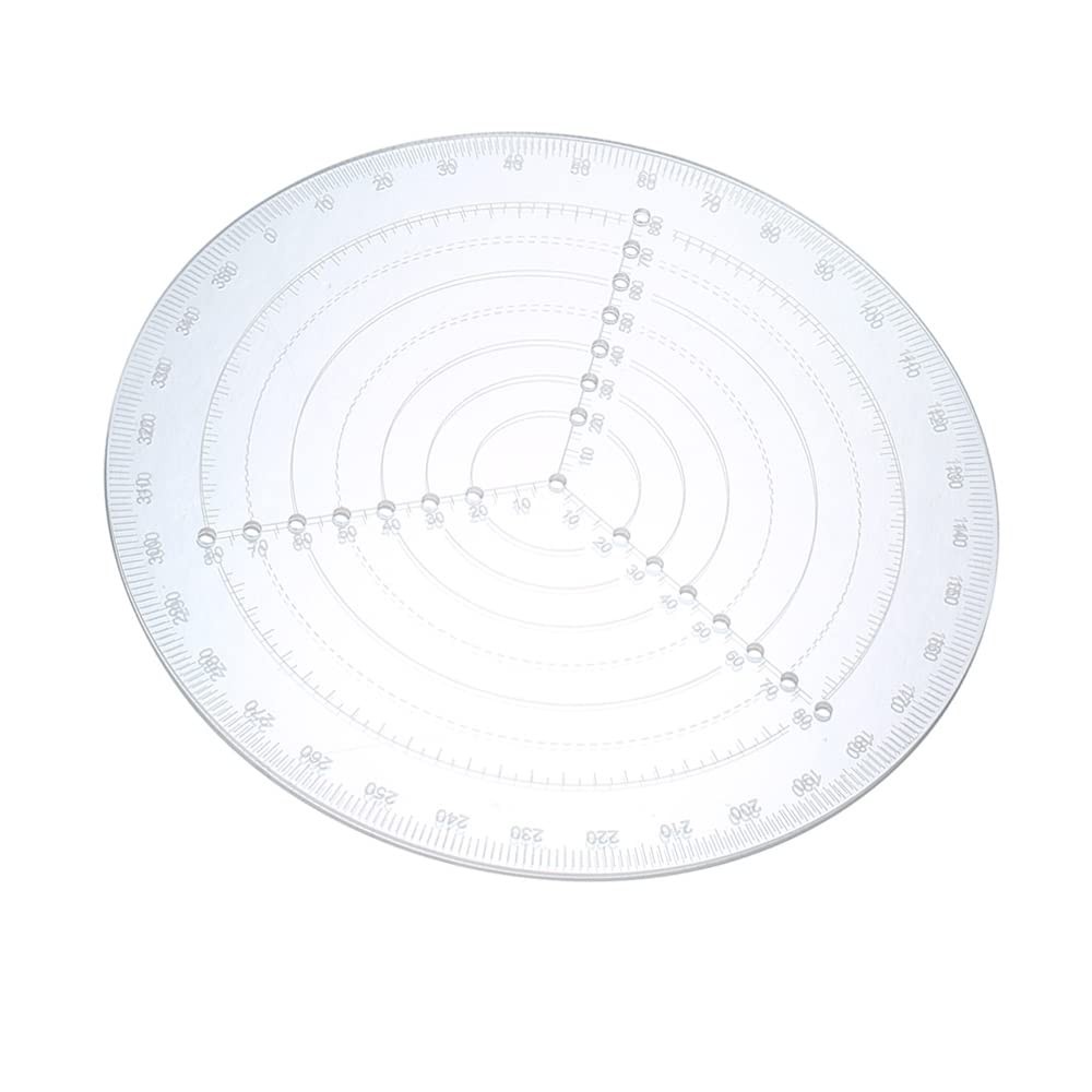 Round Center Finder Compass 200mm/7.9 Inch Clear Acrylic Lathe Centering Tool