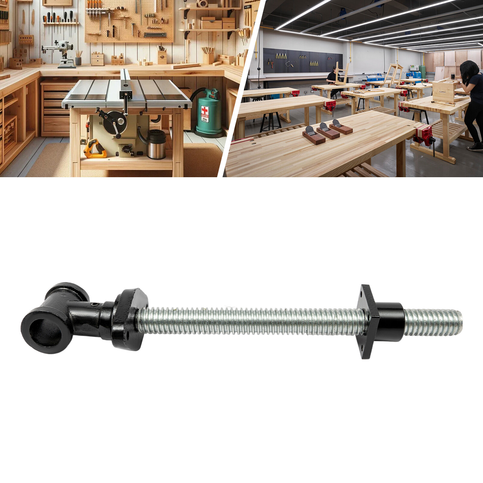 Black 1.1*13in DIY Vise Tool Vise Screw Workbench Vise Screw For Wood Materials