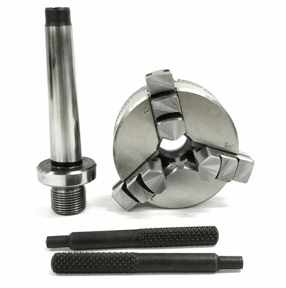 50mm 3 Jaw Self Centering 2″ Inch Mini Lathe Chuck ,14×1 Thread MT2 Arbor