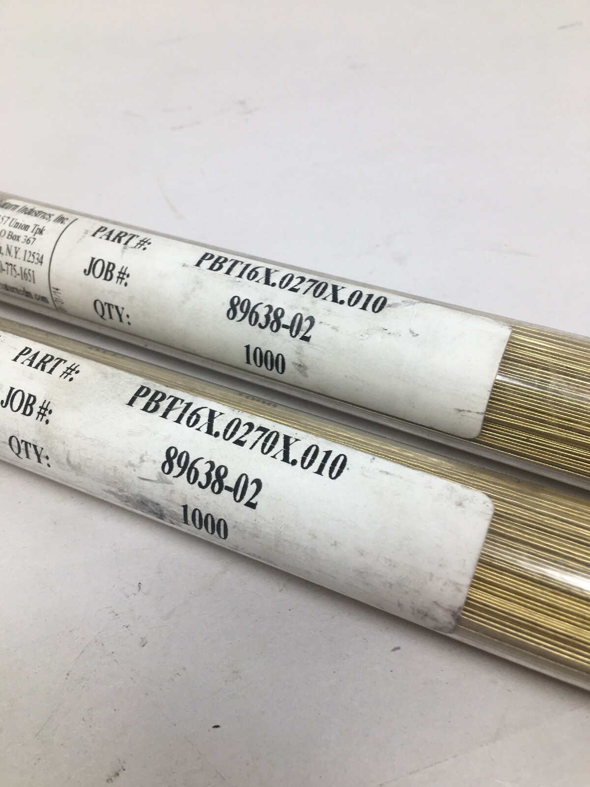 (2000) Saturn Precision Brass EDM Electrodes Tubes, PBT16X, .0270 x .010 x 16″