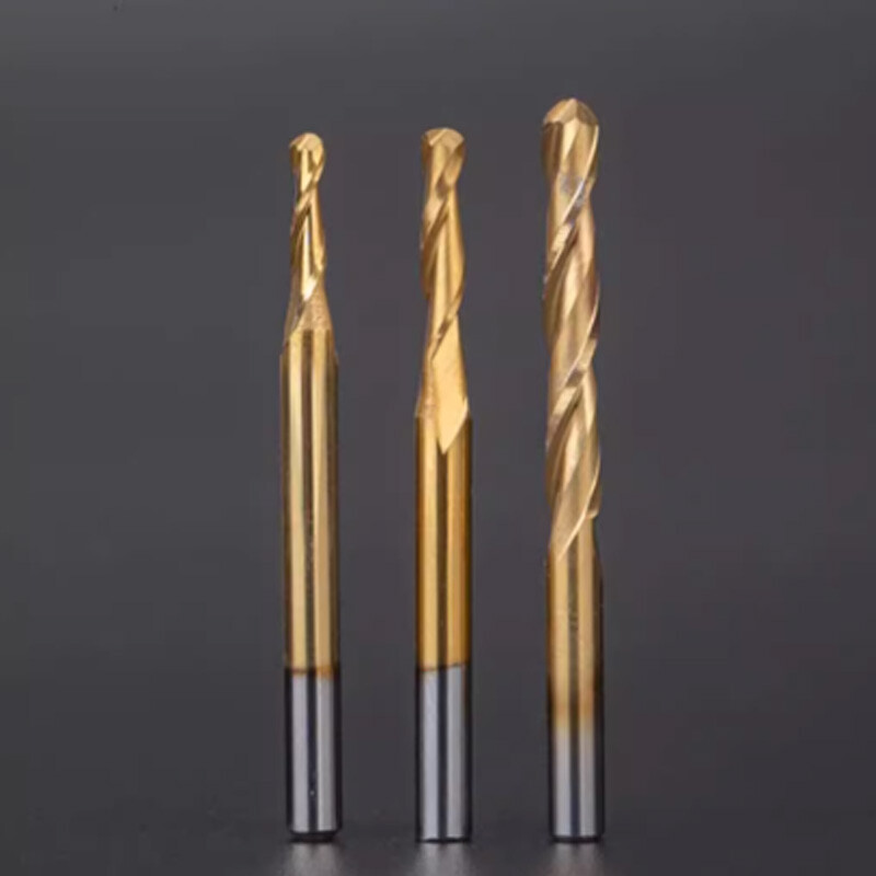 3.175mm Shank Carbide Ball Nose End Mill 2 Flute Milling Cutter Drill Ti Coated