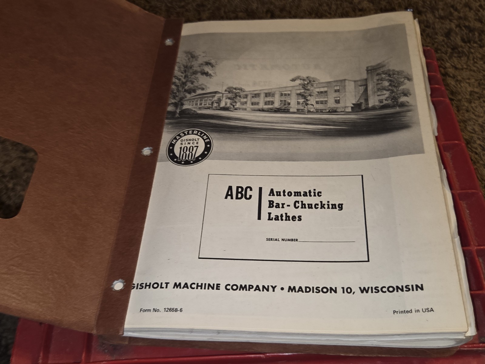 Gisholt Manual Installation Maintenance Repair ABC AUTOMATIC BAR CHUCKING Lathe