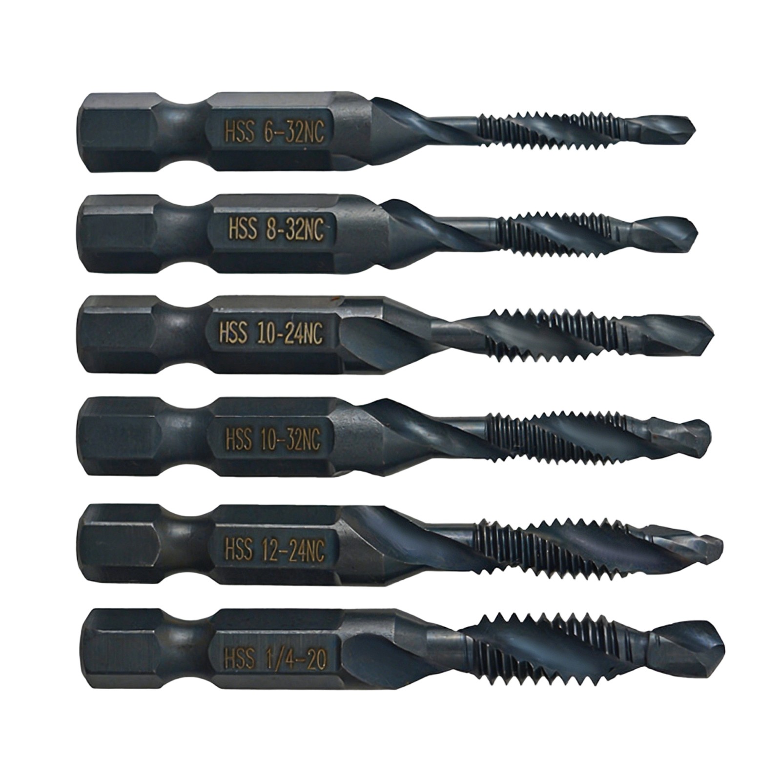 Drill Tap Bit Set 12PCS American Standard Drill Tap Set High-speed Steel 4341