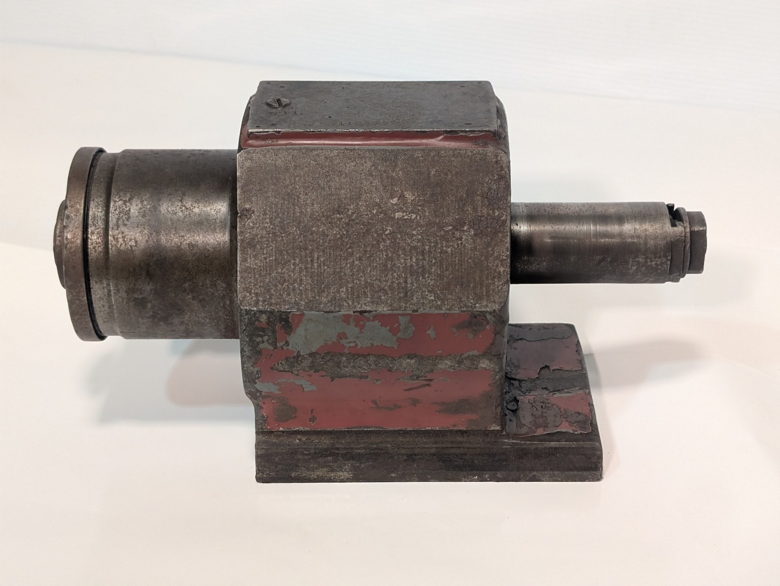 Vintage Red Head Industrial Grinding Machine Spindle Head, Unknown Model