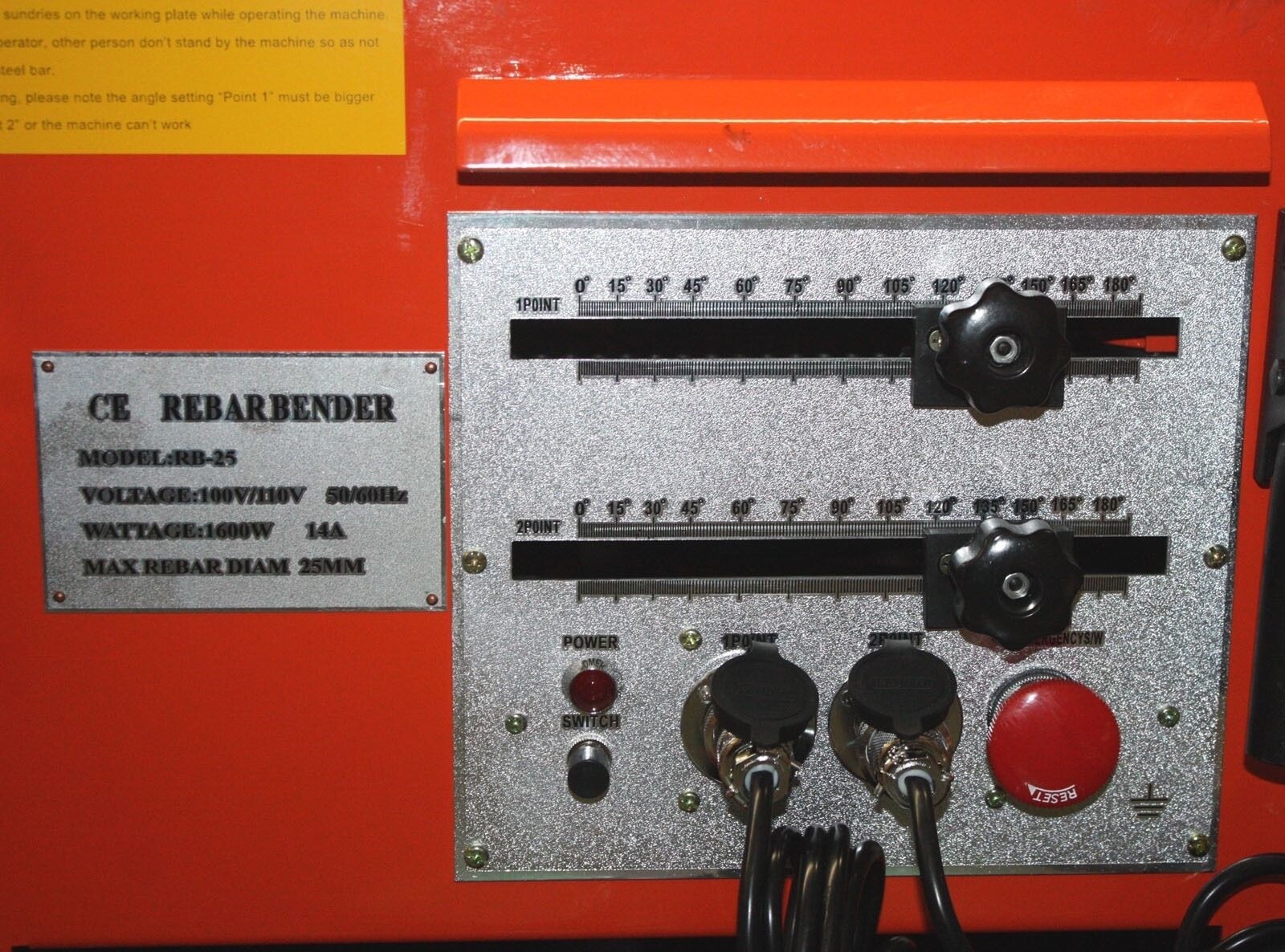 25mm Electric Rebar Bender w/Two Foot 2 point Controls RB-25 #8 1″ Rebar Steel
