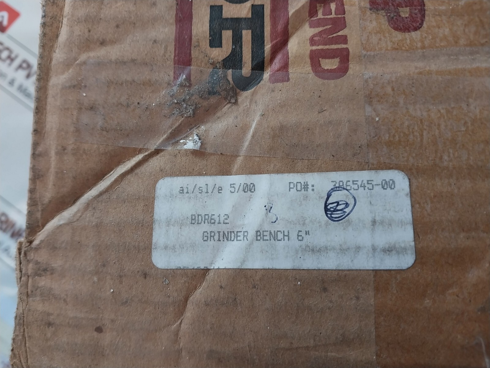 Baldor Electric 612 Grinder-Buffer 975305-00 115 VOLTS 3600 RPM 60HERTZ 3.1 AMPS