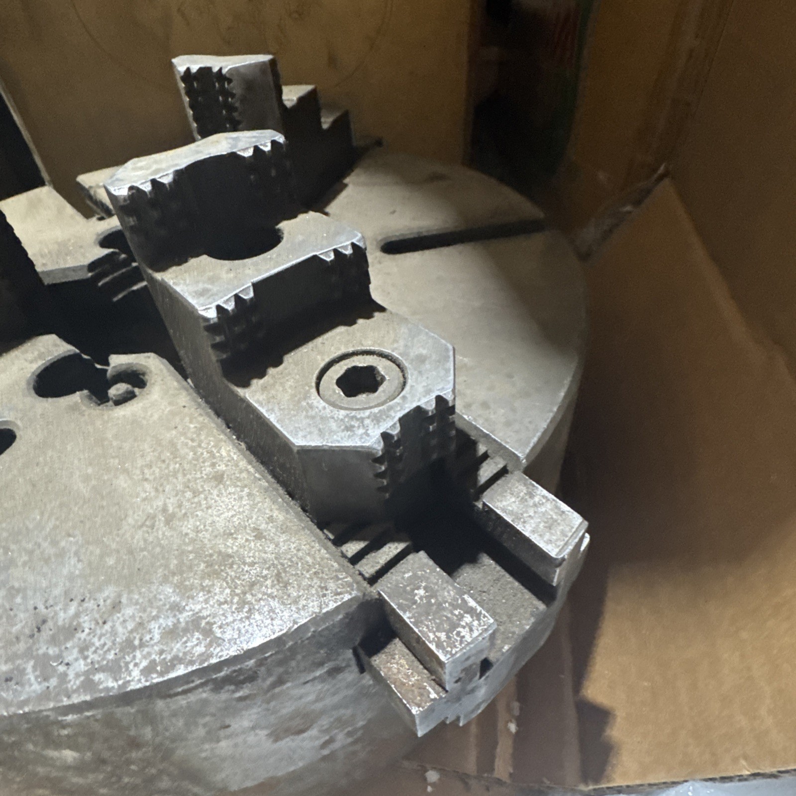 Gisholt Vintage 12” X5”Chuck Turret Metal Lathe Machinist Tool 2pc 3 Jaw T slots