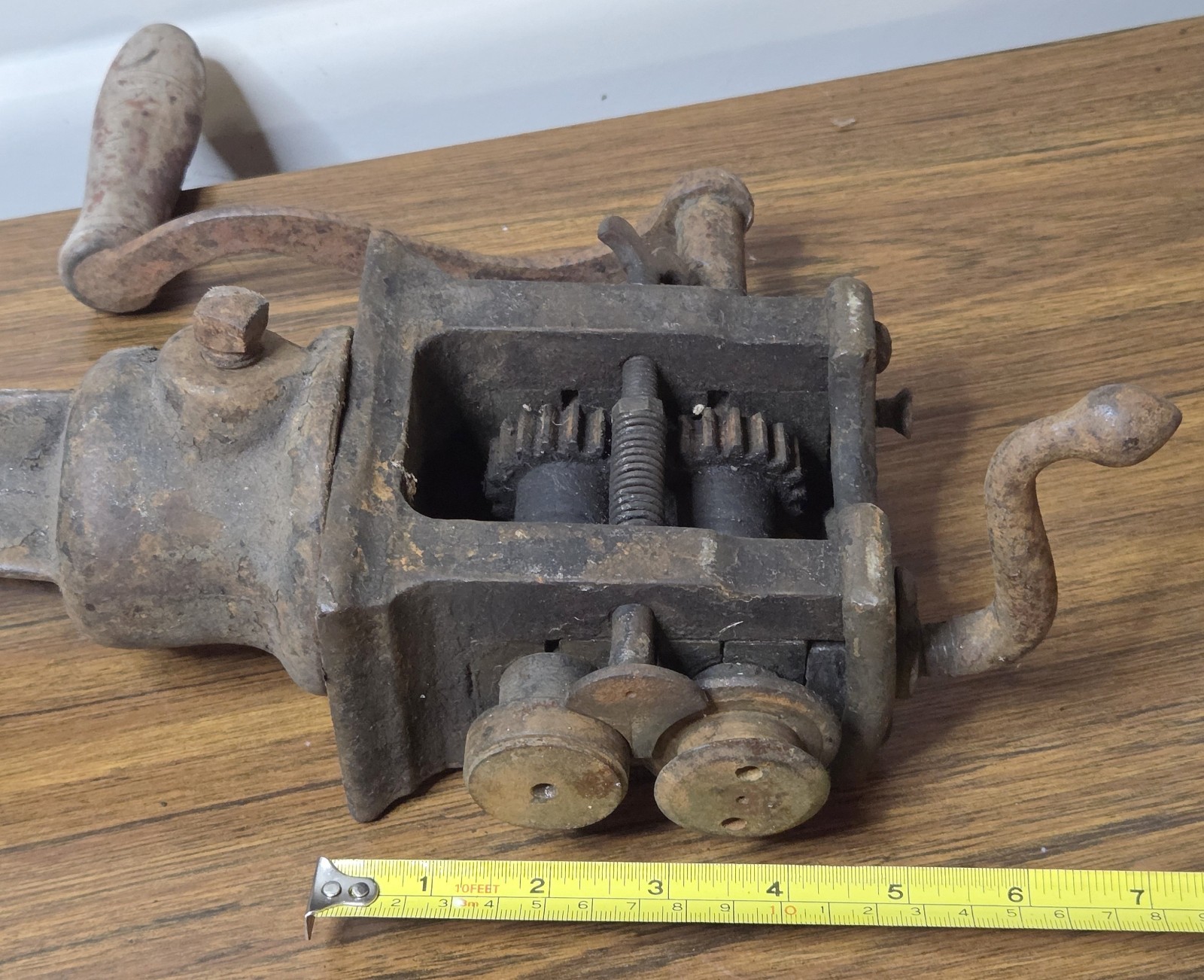 Antique Tinsmith Crimping Beading Machine Hand Crank Sheet Metal Industrial Tool
