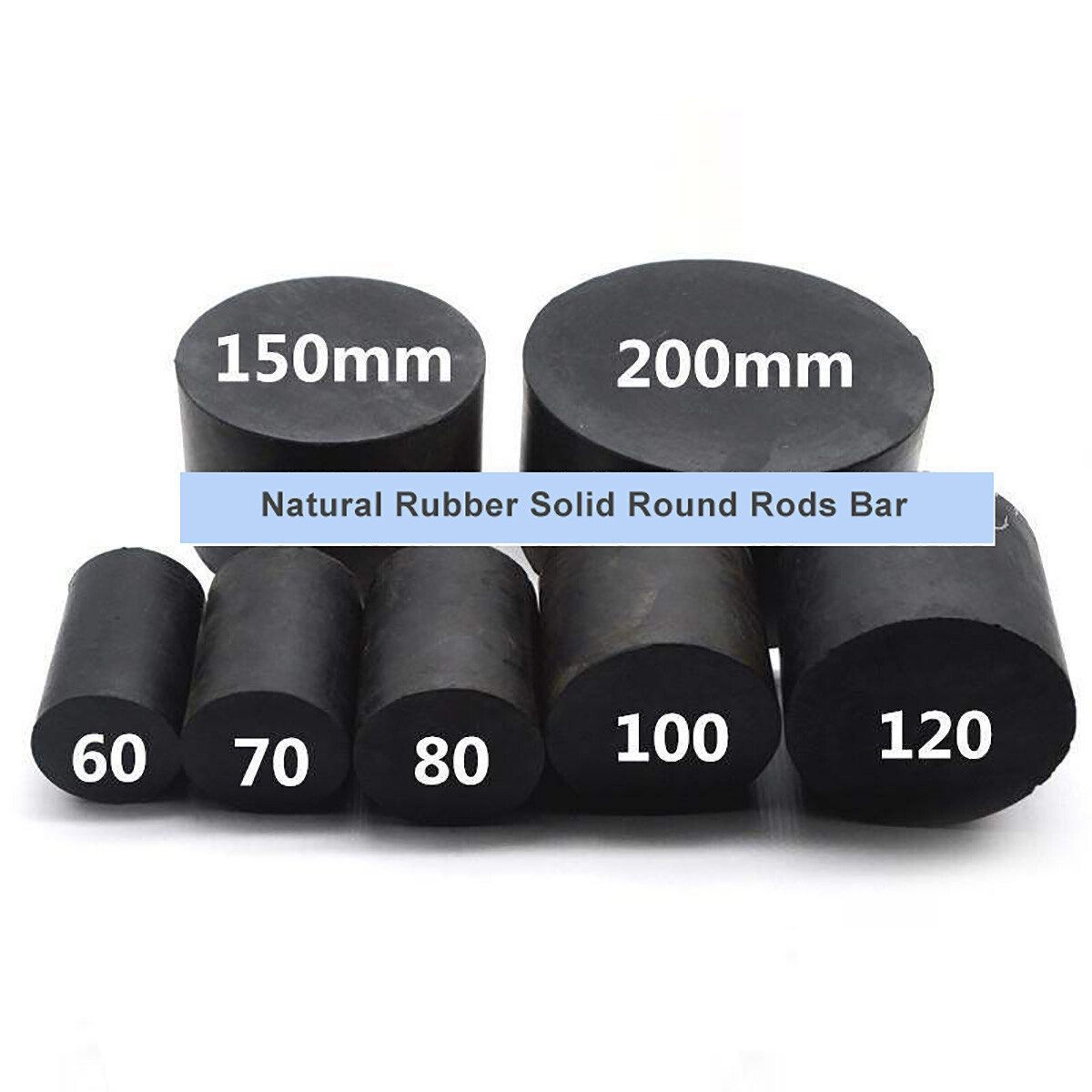 Black Oil Resistant Sealing Natural Rubber Solid Round Rods Bar Dia. 21mm-150mm