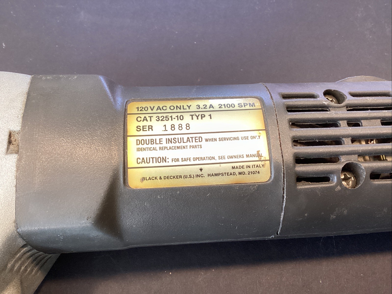 Black & Decker 3251-10, 16 Gauge Metal Industrial Nibbler 115v 3.0A Heavy Duty