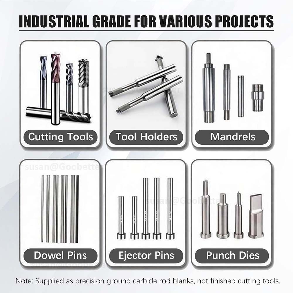 Solid Carbide Rod Round Solid Metal Bar Rod Diameter 0.3mm-30mm Various Lengths