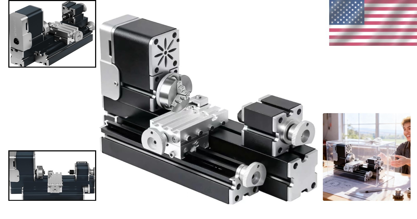 Compact 310mm All-Metal Lathe – 36W Ultra-Quiet Motor for Hobbyists & Educators