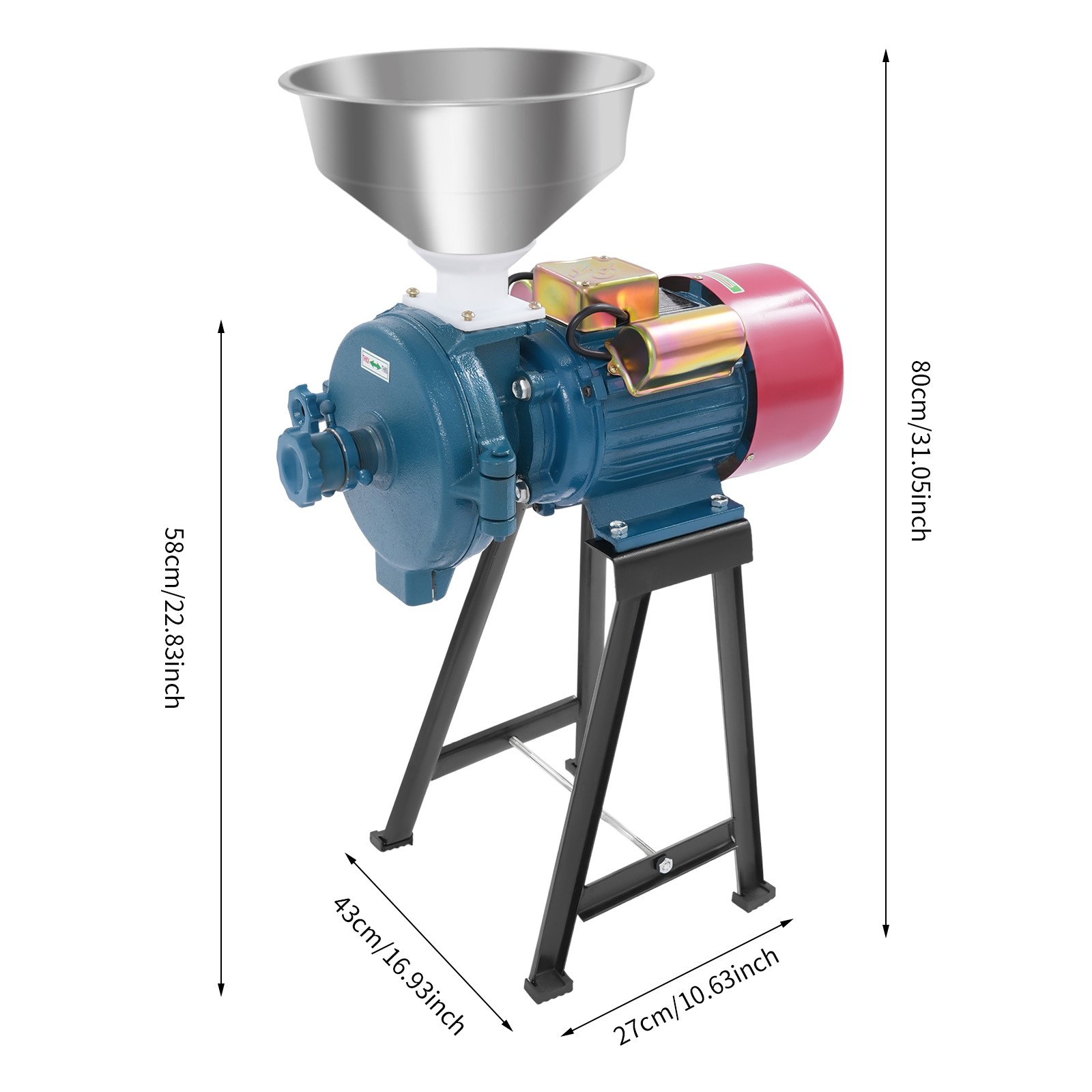 Electric Grain Grinder Freestanding Electric Grain Grinding Machine 110 V 2200 W