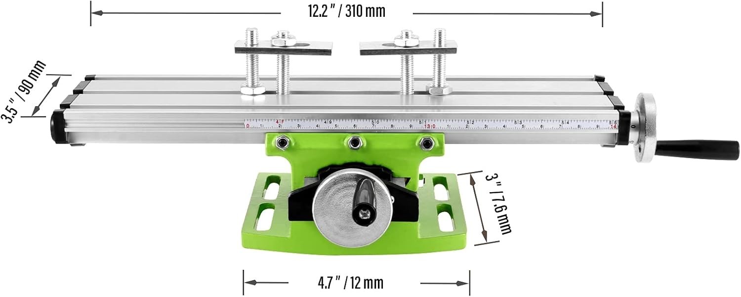 12.2 Inches Milling Machine Worktable, Multifunction Mill Working Table, X-Y Axi