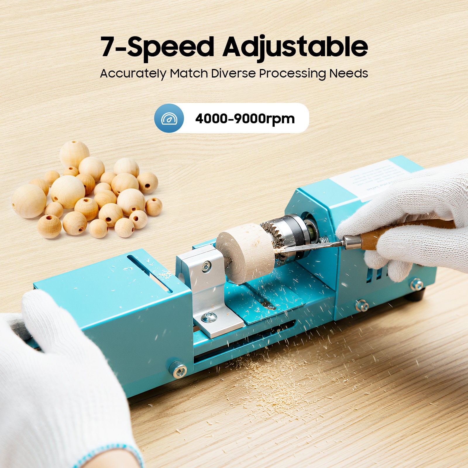 Mini Lathe Machine, Wood Lathe Milling Machine for Table, Mini Wood Lathe