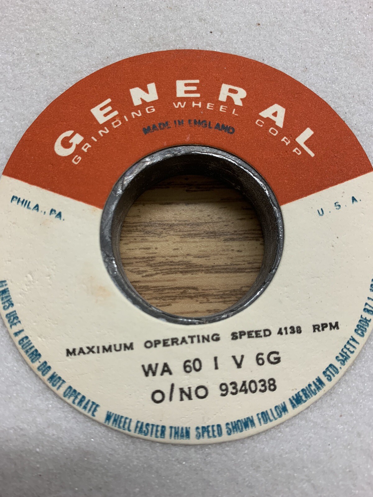 General 6 x 1/2″x 1-1/4″ 60 Grit Surface Grinding Wheel, WA 60 I v 6G, Qty 1