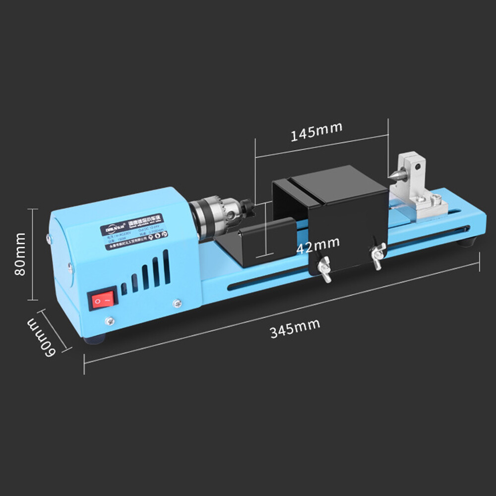 Small Mini Aluminum Alloy Lathe Polishing Machine Woodworking Cutting DIY Tools