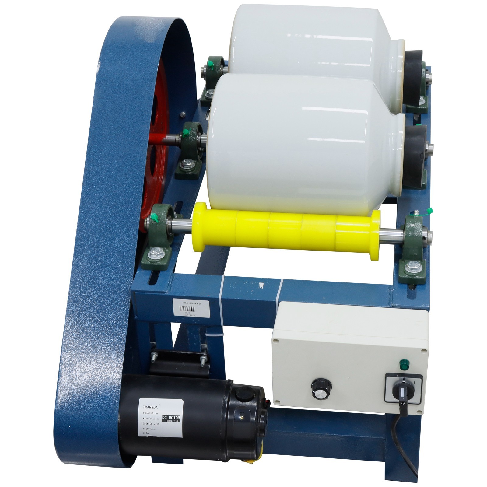220V 550W Horizontal Drum Small Lab Ball Mill Enamel Grinding Glaze Quartz Sand