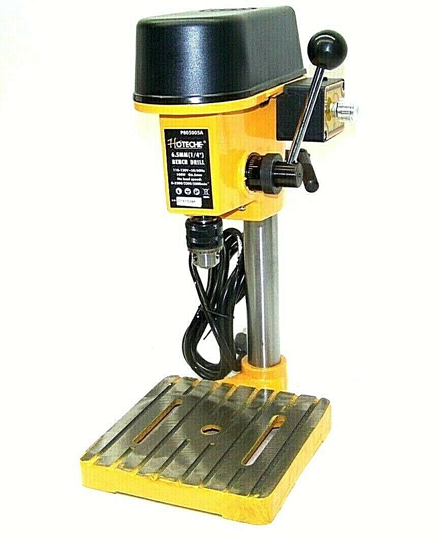 Mini Drill Press Top Bench Drill Press Variable Speed 1/4″ Chuck 0-2000 RPM 100W