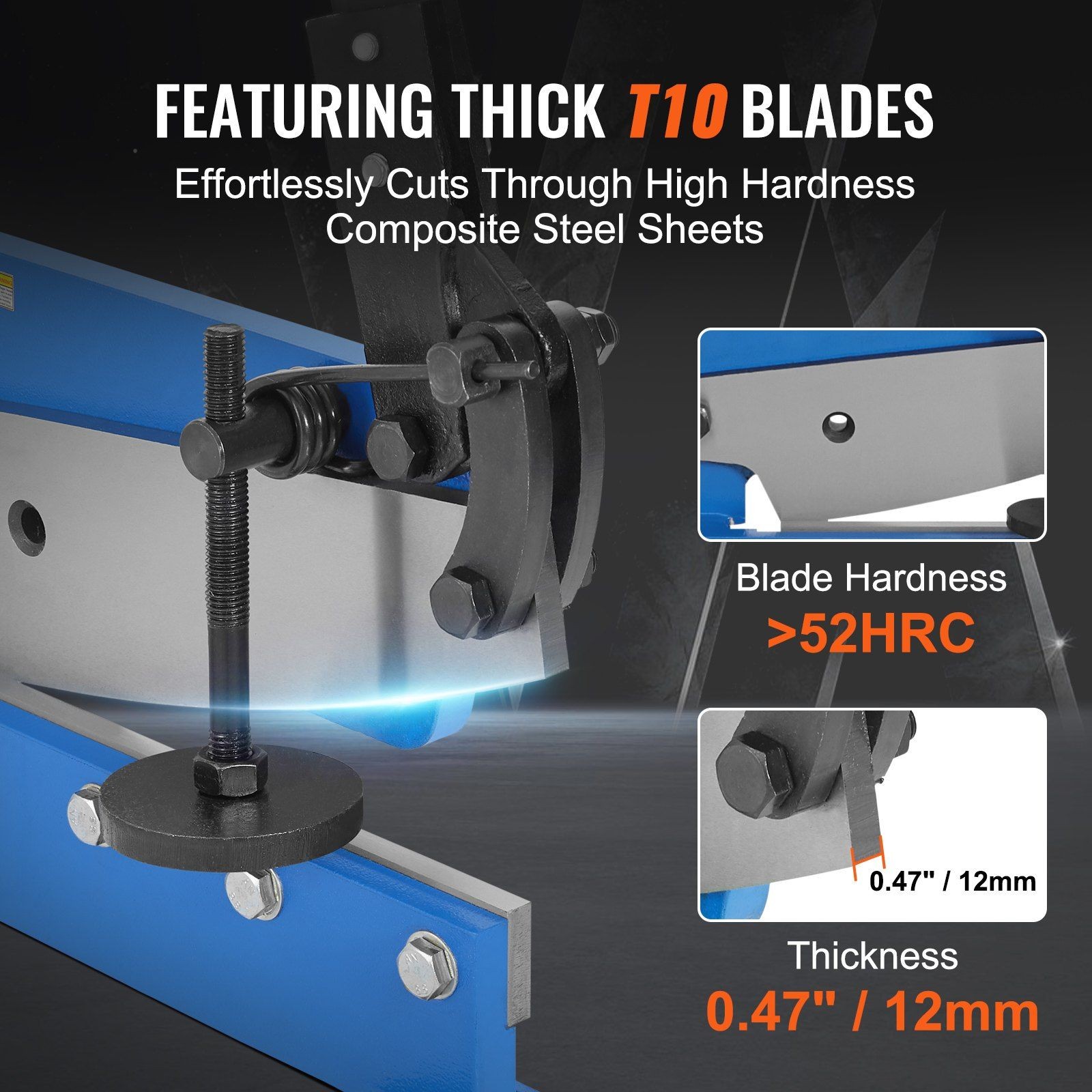 Hand-Powered 5in Metal Shear with 110mm x 6mm Capacity, Sturdy Q235 Base