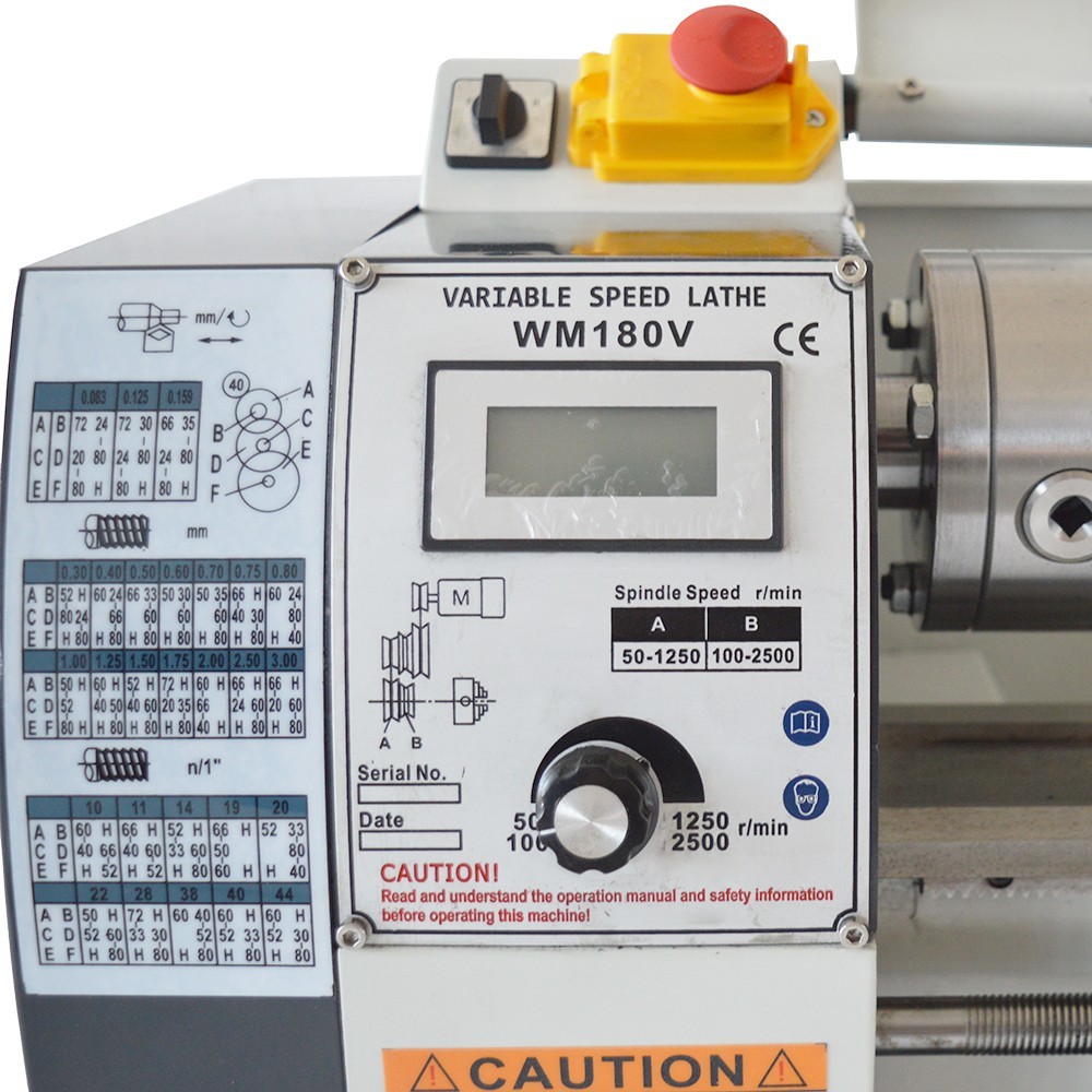7″*12″ 110V Variable Speed Lathe Brushless Motor Precision Metal Bench Lathe