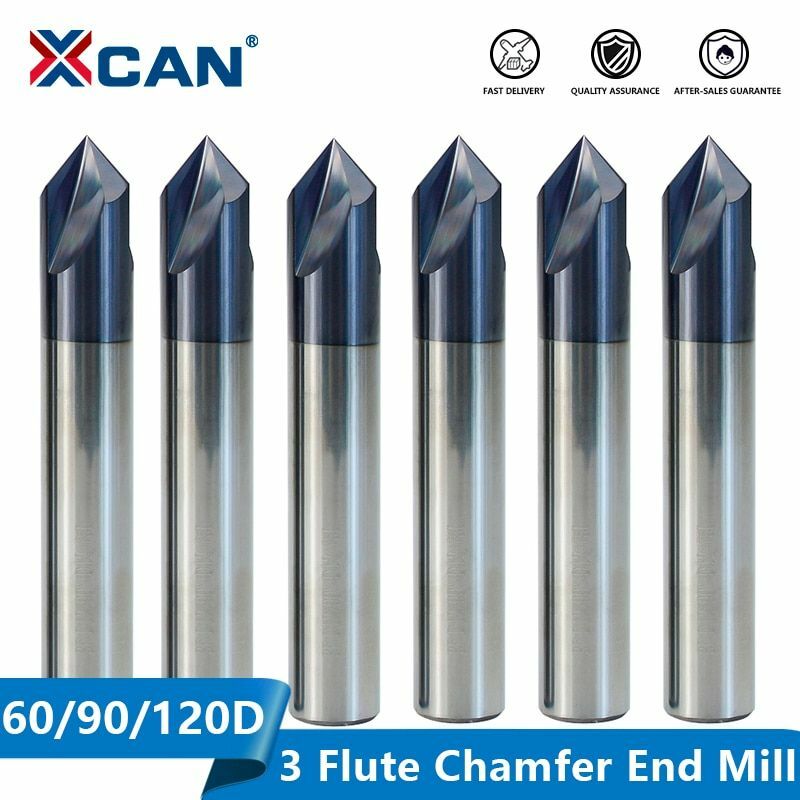 Carbide Chamfering Milling Cutter 60/90/120 Degrees 3 Flute Deburring Route