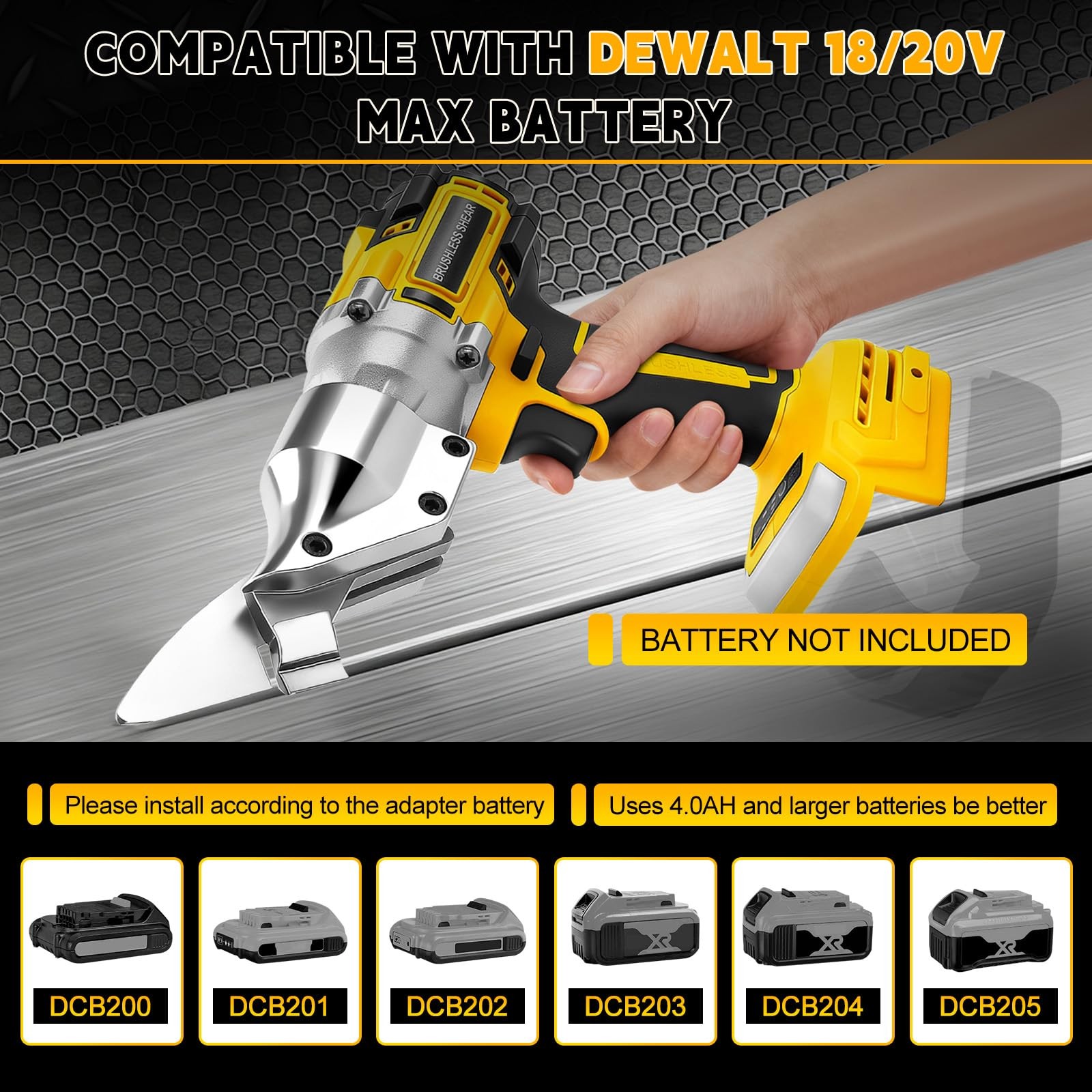 Gpaentsn 14 Gauge Sheet Metal Shears for Milwaukee M18 1600RPM Bare Tool