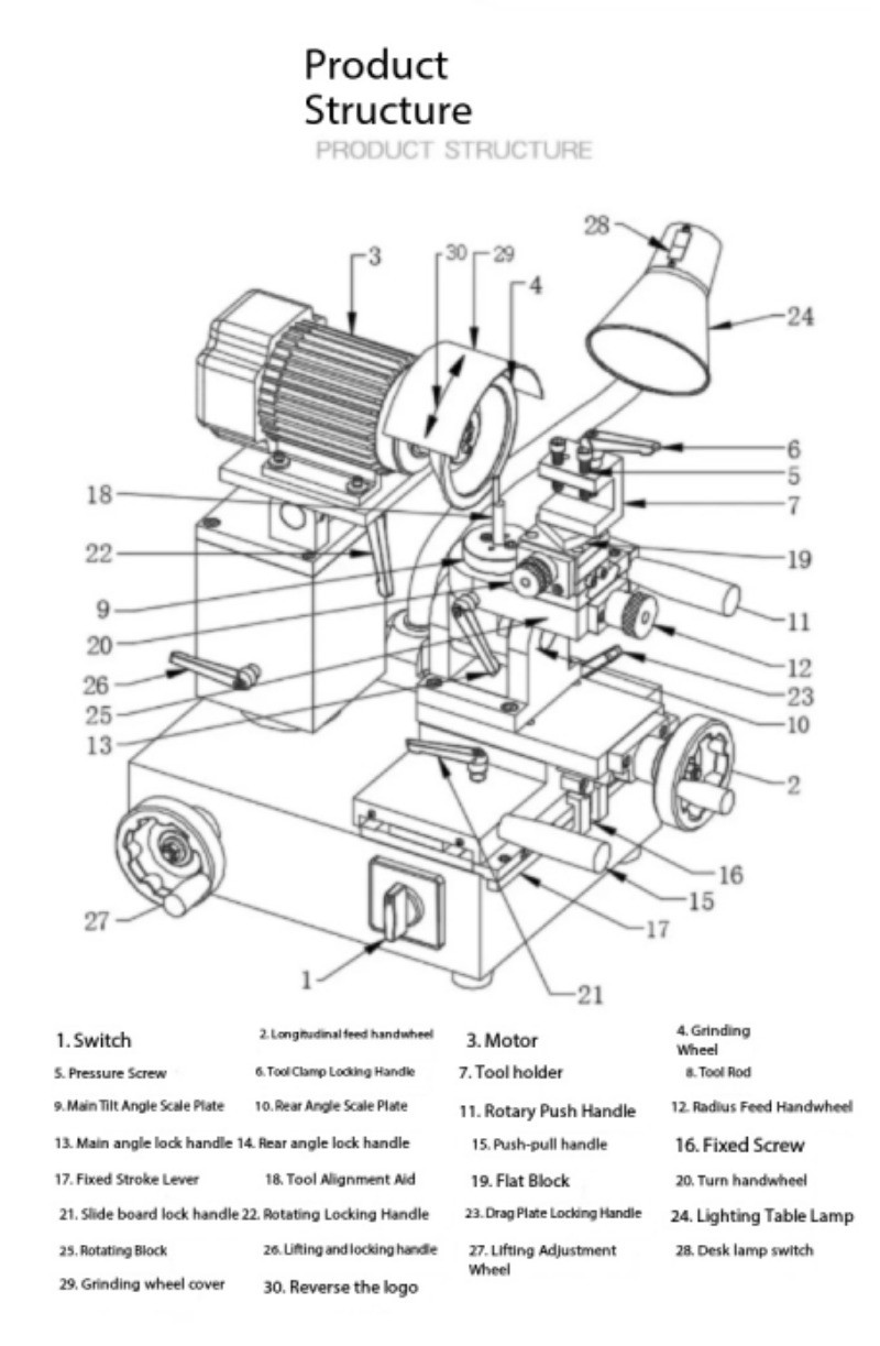 Welded Thread Turning Tool Grinder | Multi-Function Alloy Regrinding Machine